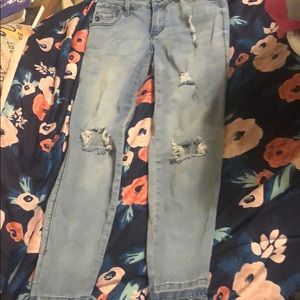 Ripped light skinny Kancan Blue Jeans W11